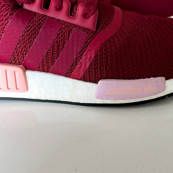 Adidas NMD R1 Sneaker Collegiate Burgundy White B37646 Womens Sz 7.5 - Picture 10 of 16
